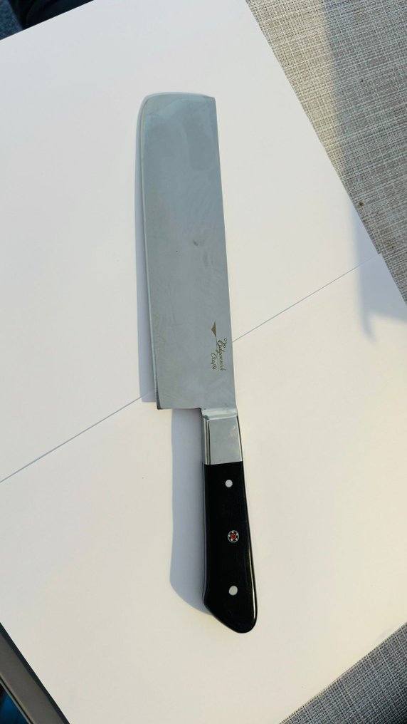 Premium Handmade Chef Cleaver/Chopping Knife J-2 Steel with Sheath By Edgeworks Crafts - Coltello da cucina - Chef's knife - Micarta e Mosaic Pin, acciaio J2 - Nord America #3.2