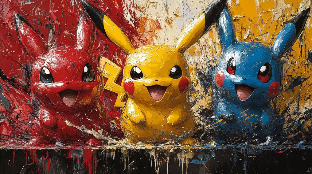 I_KONIQ - HAPPY POKEMON TRICOLOR in a POLLOCK ART #1.0