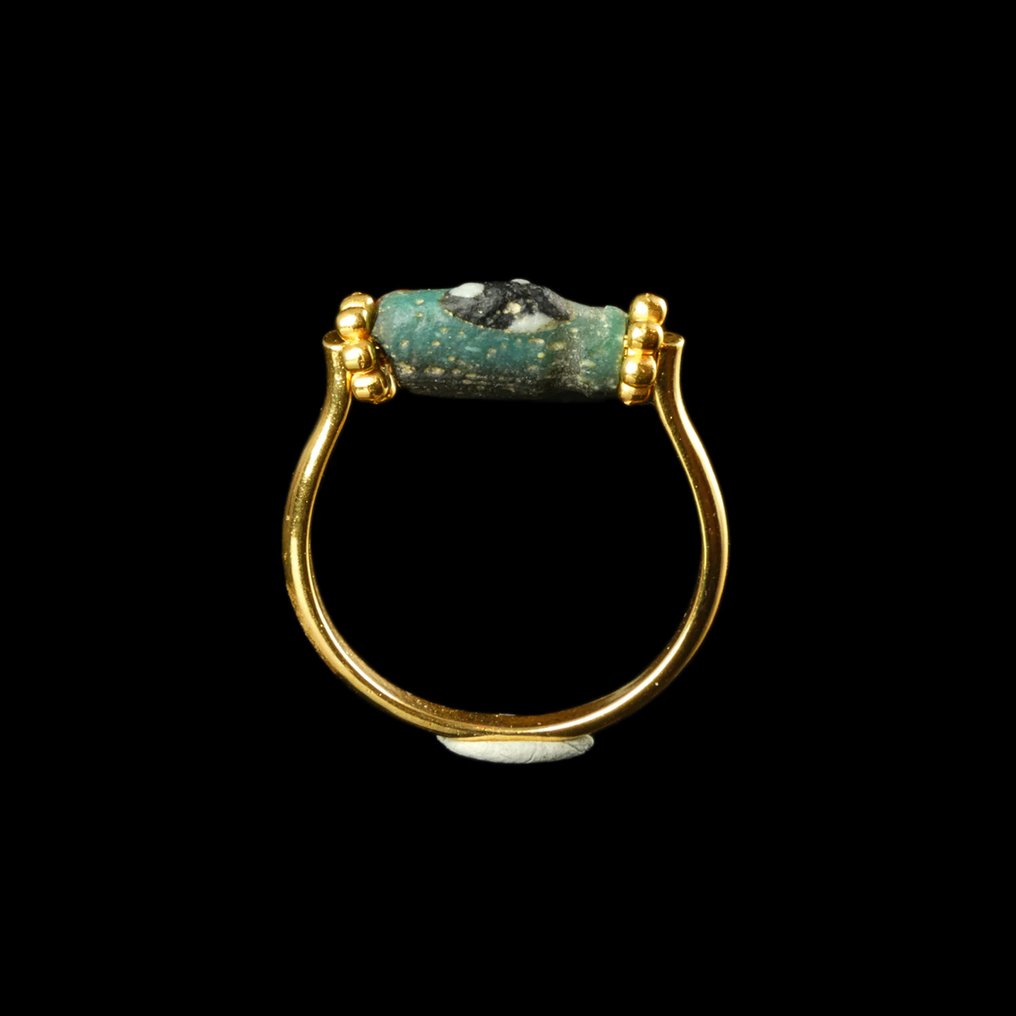 Bizánci Díszített bizánci üveggyöngyös gyűrű #1.0