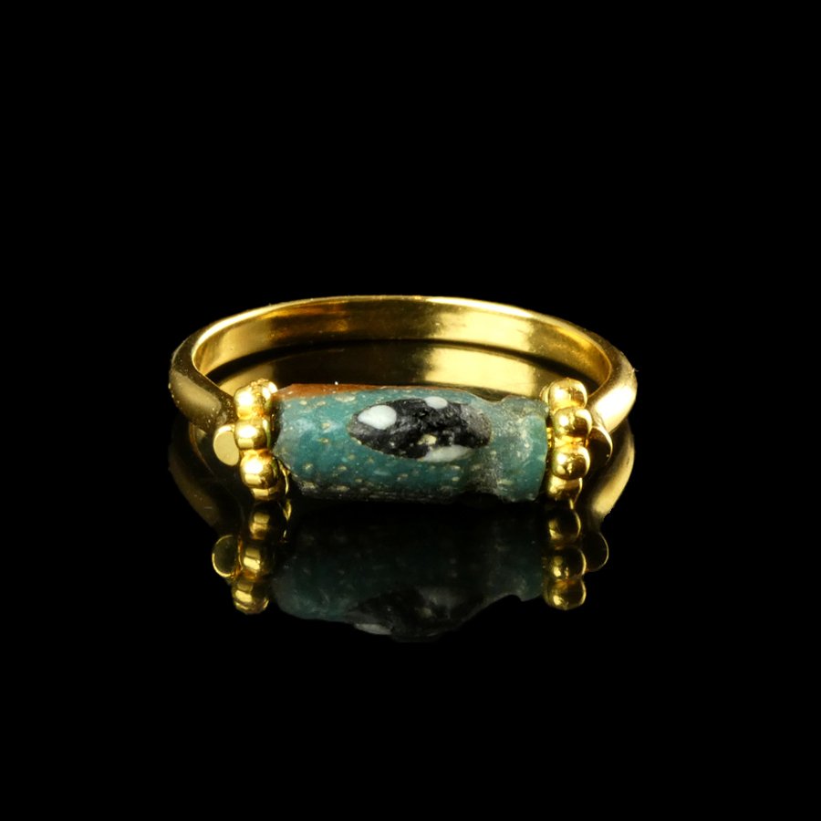 Bizánci Díszített bizánci üveggyöngyös gyűrű #1.0