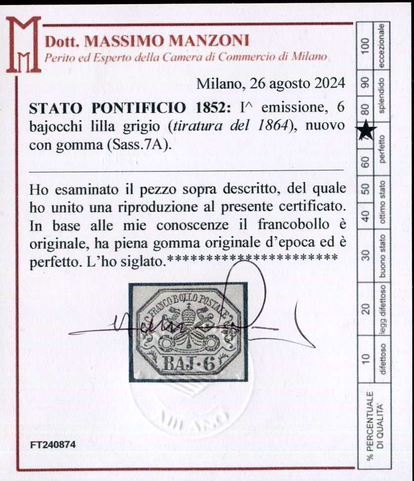 意大利古城邦-教皇国 1852/1864 - 一辆汽车，轮胎和油箱都已加满，新轮胎。 - Sassone 7A #2.1