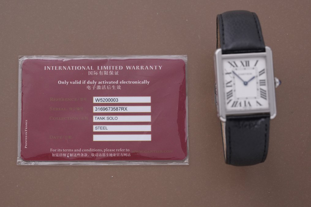Cartier Tank Solo Large W5200003 Homme 2011aujourd'hui Catawiki