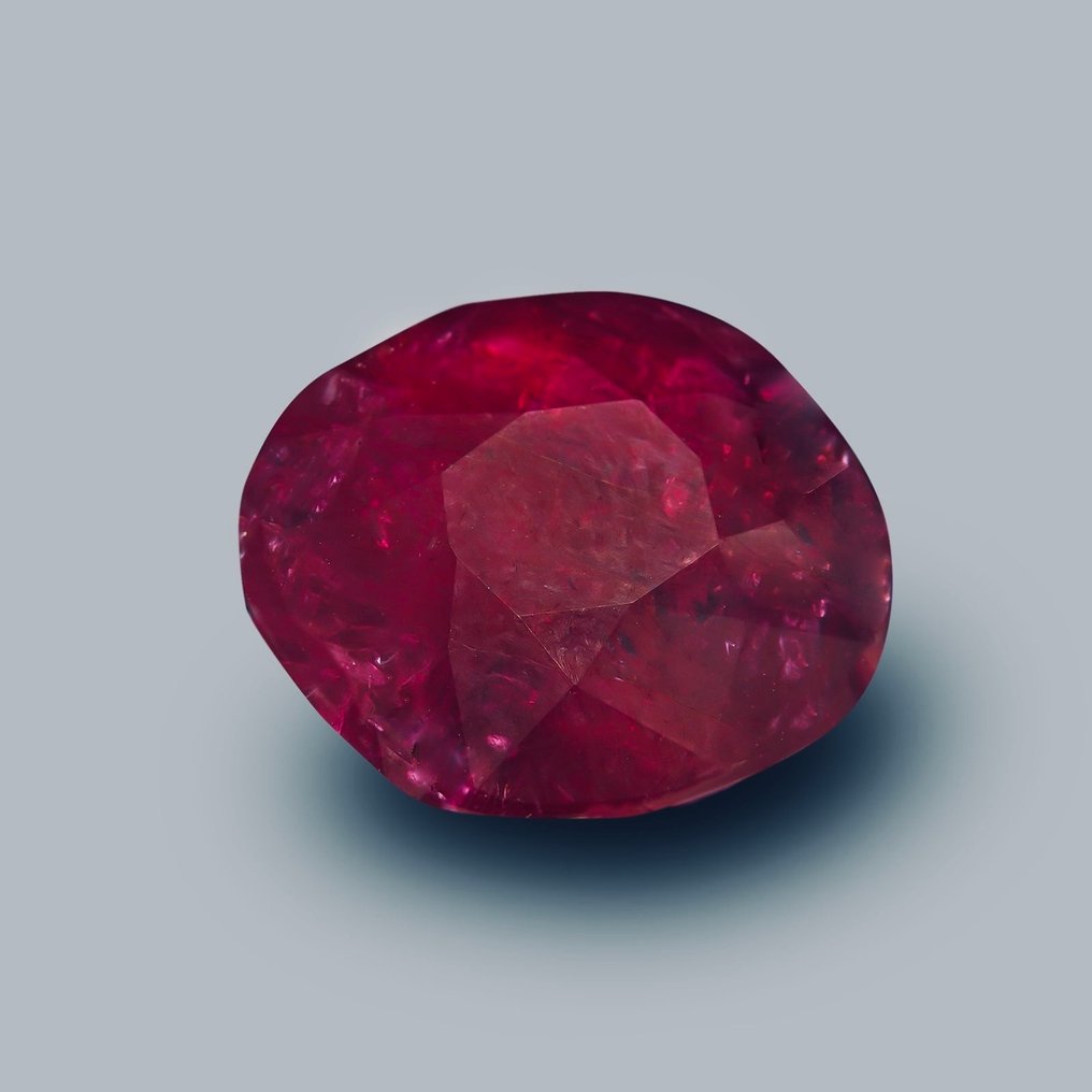 Ohne Mindestpreis Rubin  - 8.27 ct - Lotus Gemology - Unbeheizt - Sattes Rot #1.2