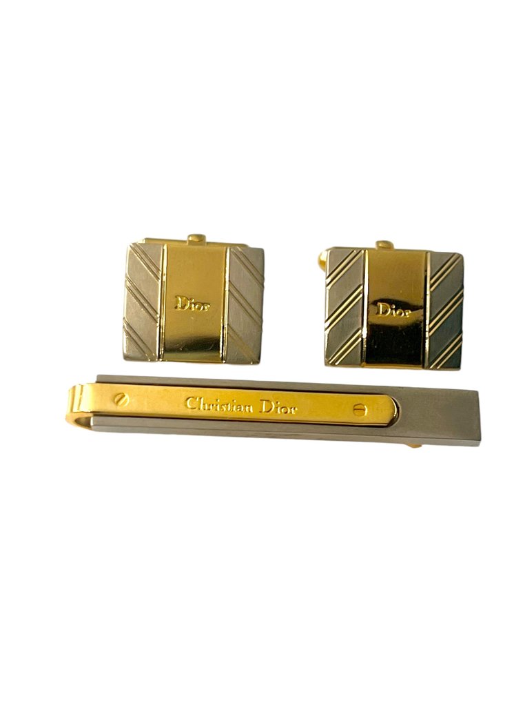 Christian Dior - NO RESERVE PRICE - Cufflinks plus Tie clip - Divatkiegészítő szett #2.1