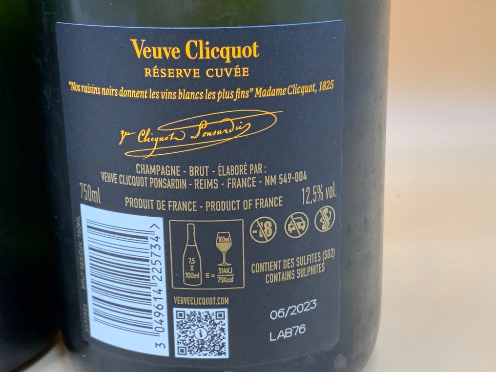 Veuve Clicquot, Réserve Cuvée Brut - Champagne Brut - 3 Bottles (0.75L) #3.2