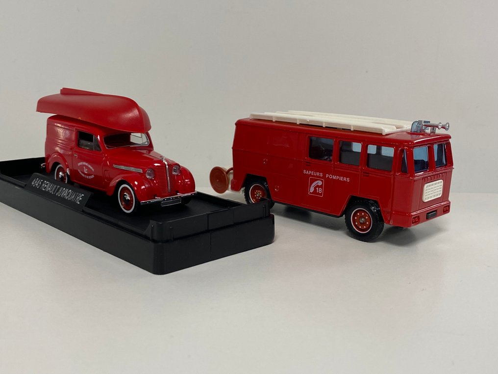 Solido 1:43 - Modellauto (2) - Renault Juvaquatre Service Départemental d'Incendie et de Secours + Berliet Fourgon Mixte Sapeurs - Limitierte und vergriffene Ausgaben #3.2
