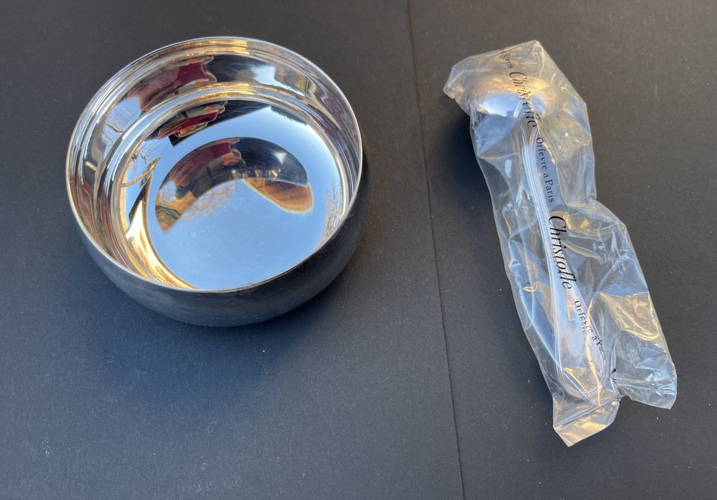 Christofle - Servizio da dessert (2) - Placcato argento - Ciotola + cucchiaio con scatola #1.0