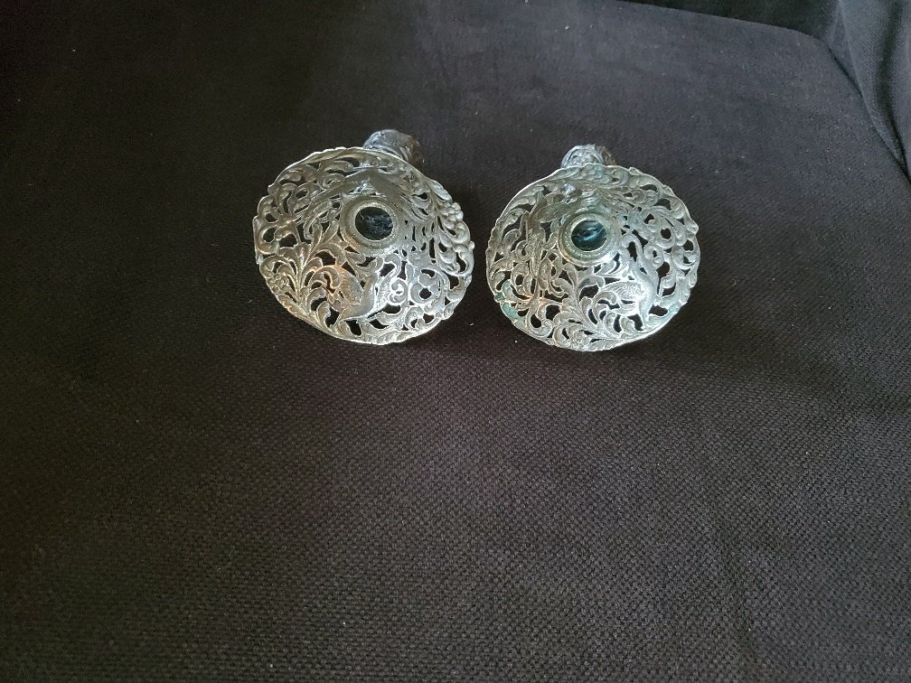 Zaanlandse Zilversmederij - Κηροπήγιο (2) - Ασημί - δύο βάσεις κεριών Art Deco #4.3