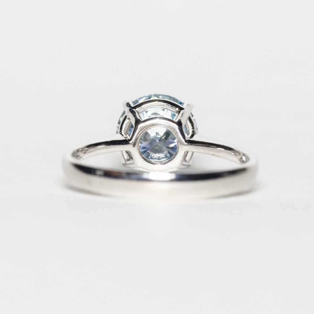 Nincs minimálár - Jegygyűrű - 18 kt. Fehér arany - 1.03ct. tw. Kék Gyémánt (Laboratóriumban előállított fancy színű gyémánt) - Fancy Vivid Blue VS1 3EX #3.2