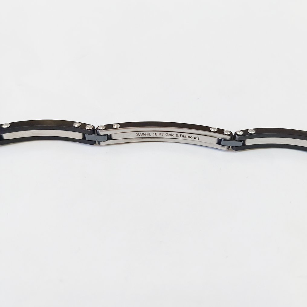 18 καράτια - Χάλυβας, Ροζ χρυσό, Ceramica Hightech - Βραχιόλι - χειροποίητο #2.1