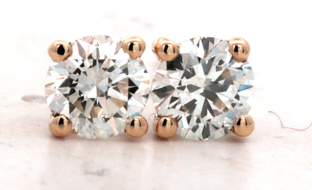 Drop fülbevaló - 14 kt. Sárga arany - 1.02ct. tw. Gyémánt (Természetes) #4.3