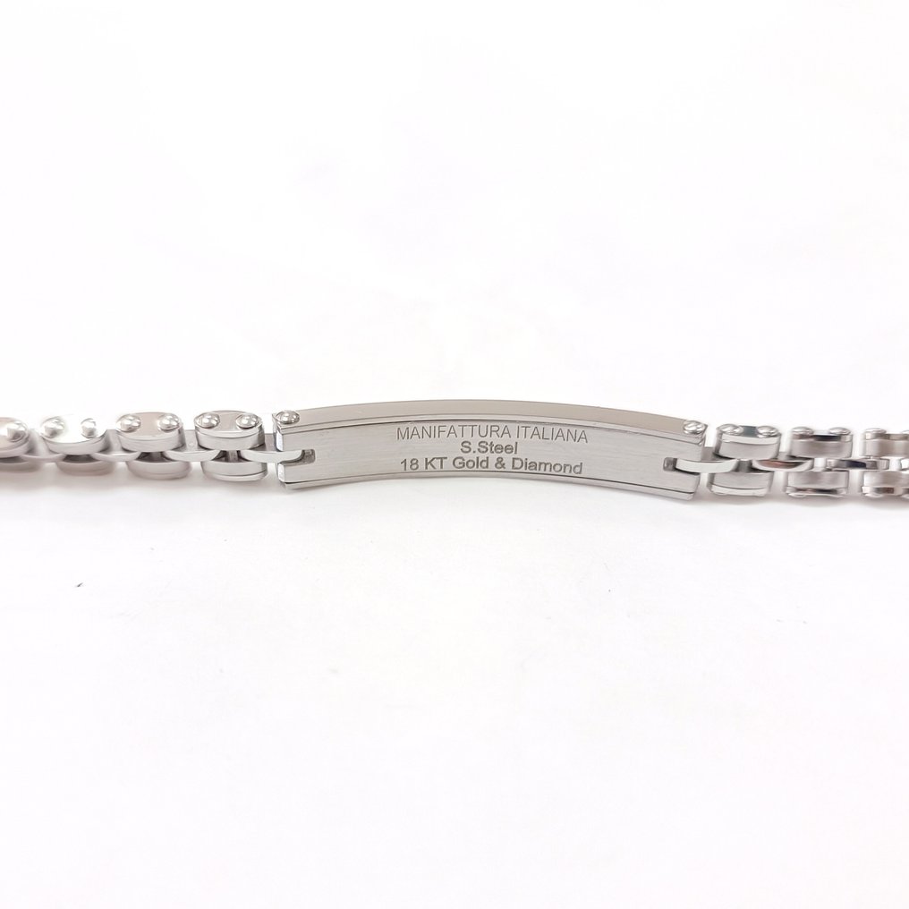 Διαμάντι - 18 καράτια - Χάλυβας, Ροζ χρυσό - Βραχιόλι - χειροποίητο #3.2