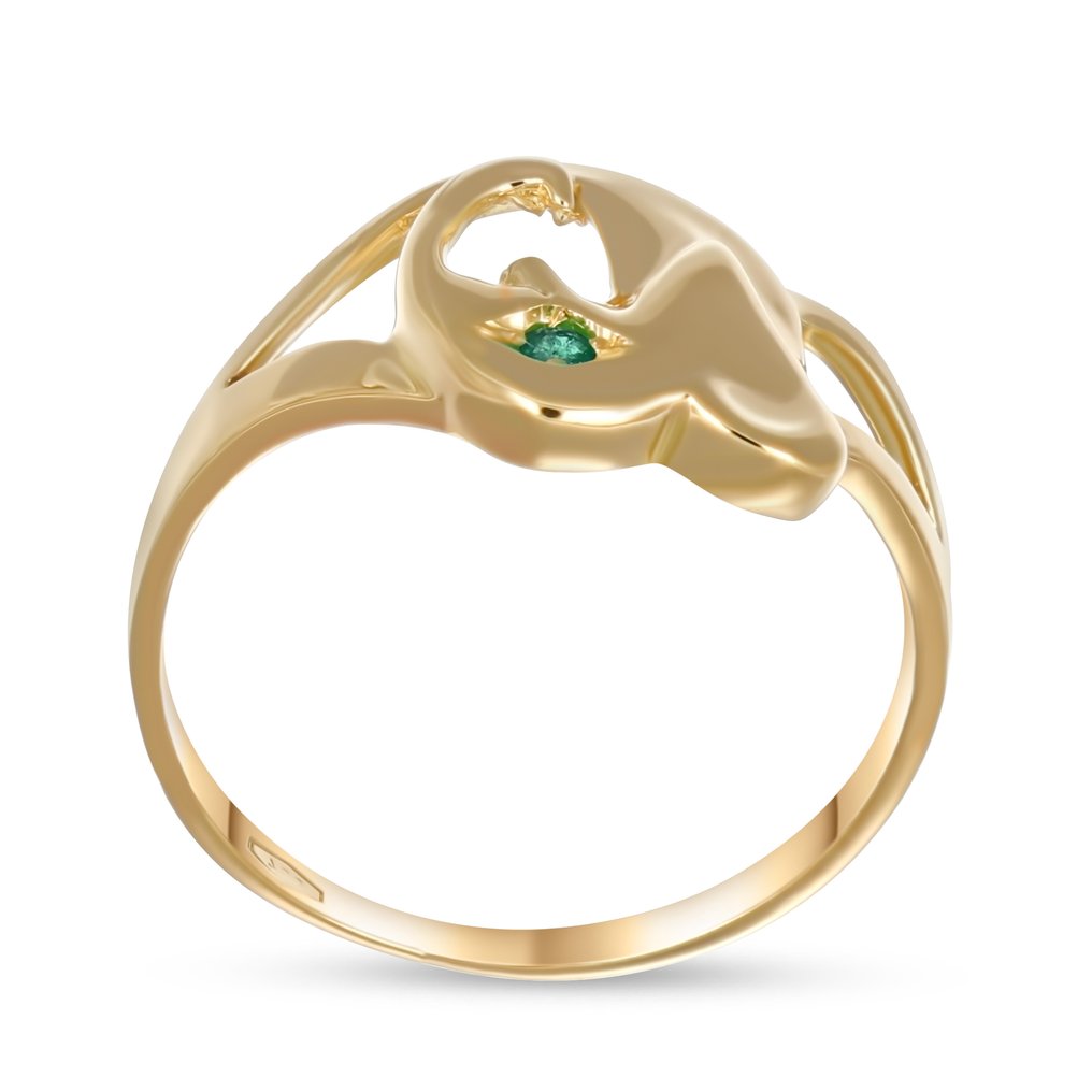 Ring - 18 karat Gull - 0.02ct. tw. Smaragd #4.3