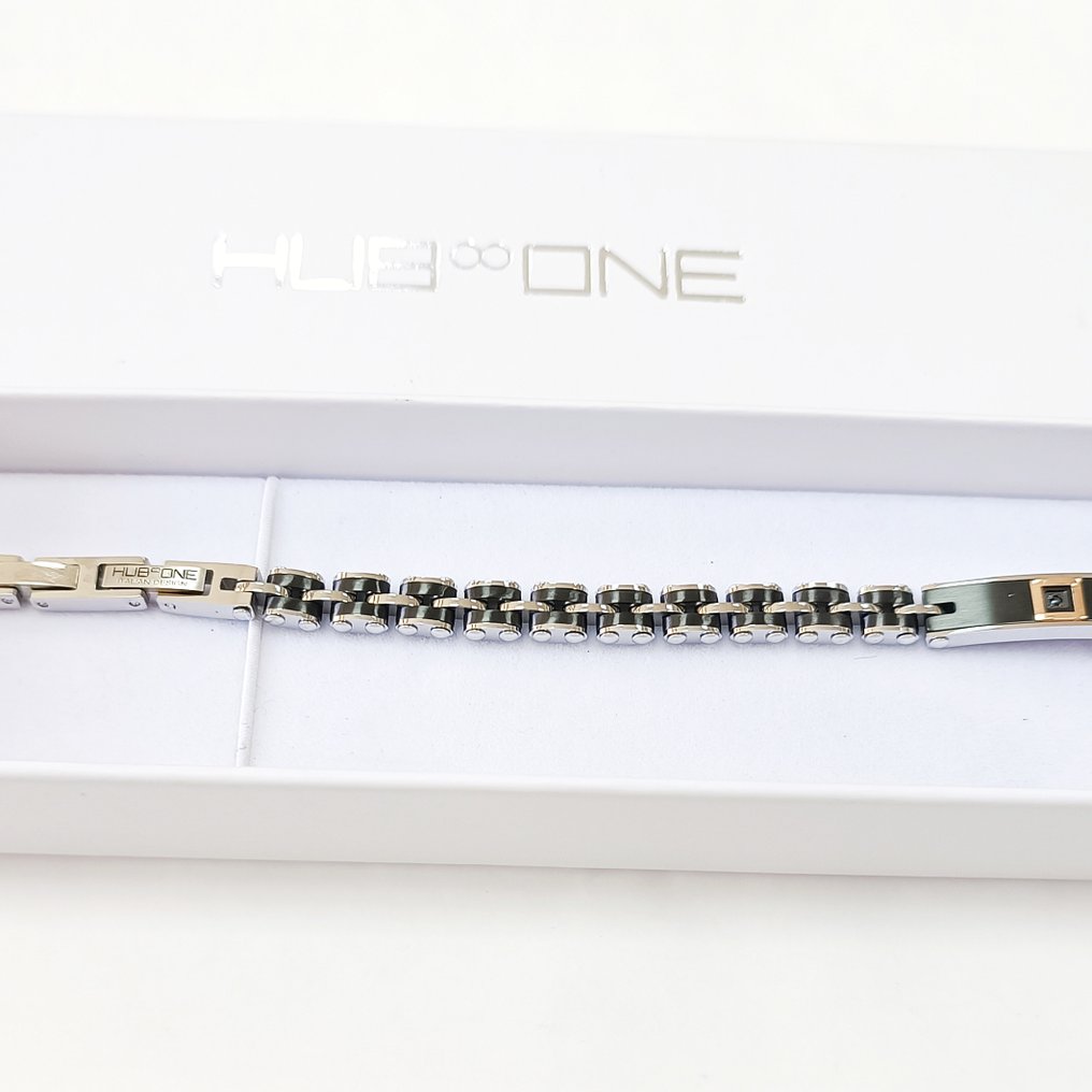 18 καράτια - Χάλυβας, Ροζ χρυσό - Βραχιόλι - χειροποίητο #1.0