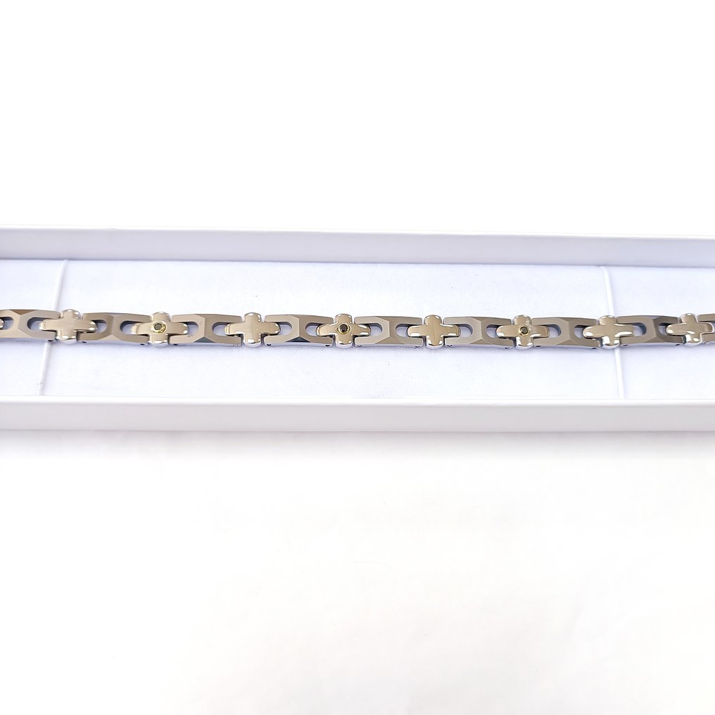 钻石 - 18K包金 - 黄金, 钨 - 手镯 - 手工的 #1.0