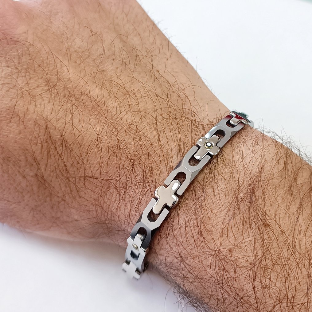 钻石 - 18K包金 - 黄金, 钨 - 手镯 - 手工的 #4.3