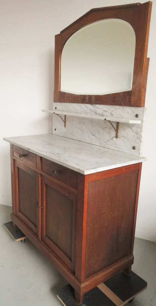 Frisiertisch - Carrara-Marmor - Mit stilisierten Blumen #1.0