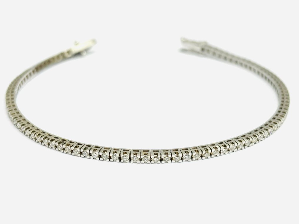 Βραχιόλι τένις - 18 καράτια Λευκός χρυσός -  3.35ct. tw. Διαμάντι (Φυσικό)  - Κατασκευασμένο στην Ιταλία #2.1