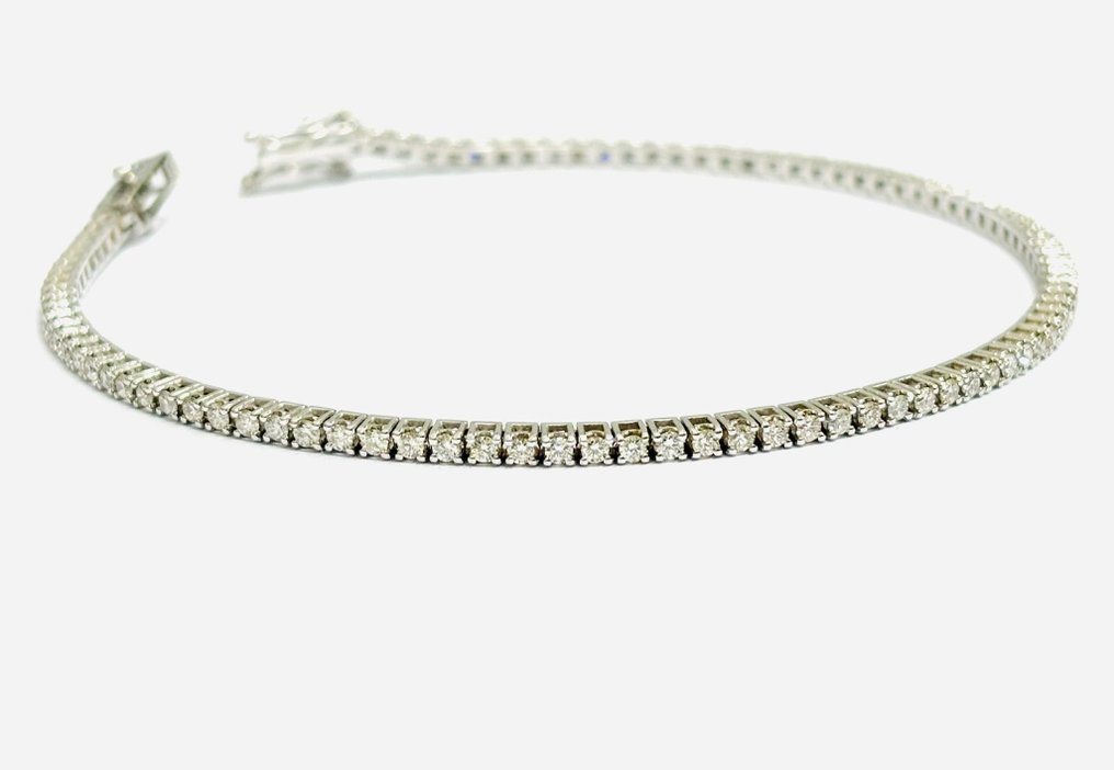 Βραχιόλι τένις - 18 καράτια Λευκός χρυσός -  3.30ct. tw. Διαμάντι (Φυσικό)  - Κατασκευασμένο στην Ιταλία #4.3