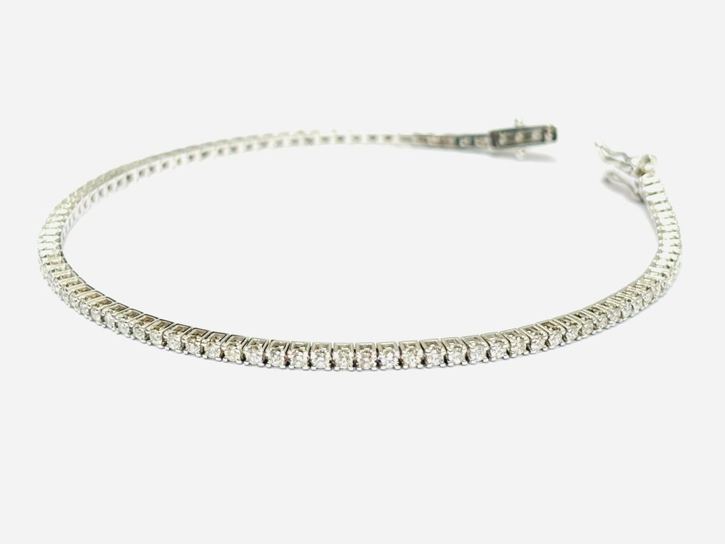 Βραχιόλι τένις - 18 καράτια Λευκός χρυσός -  3.30ct. tw. Διαμάντι (Φυσικό)  - Κατασκευασμένο στην Ιταλία #3.2