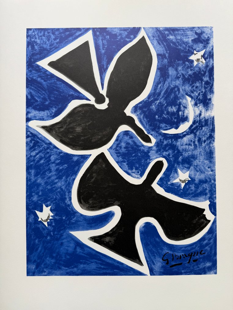 Georges Braque (1882-1963) - Oiseau sur fond bleu #1.0