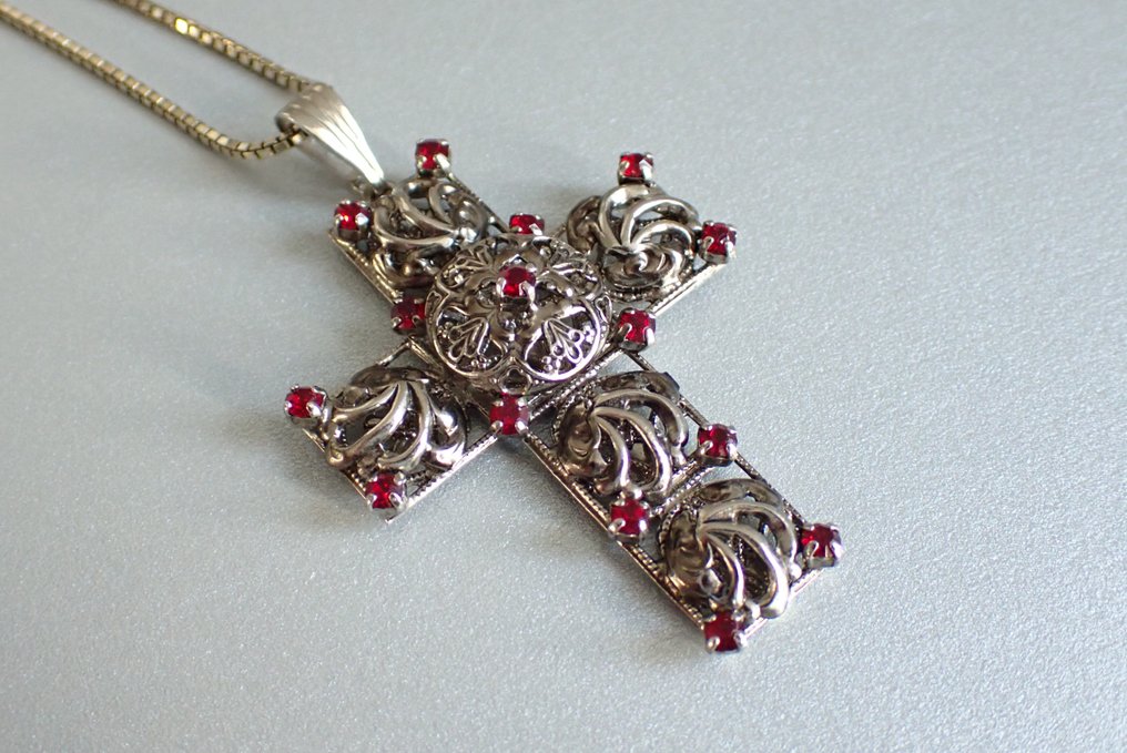 Placat cu argint - Colier cu pandantiv - Art Nouveau Kruis #4.3