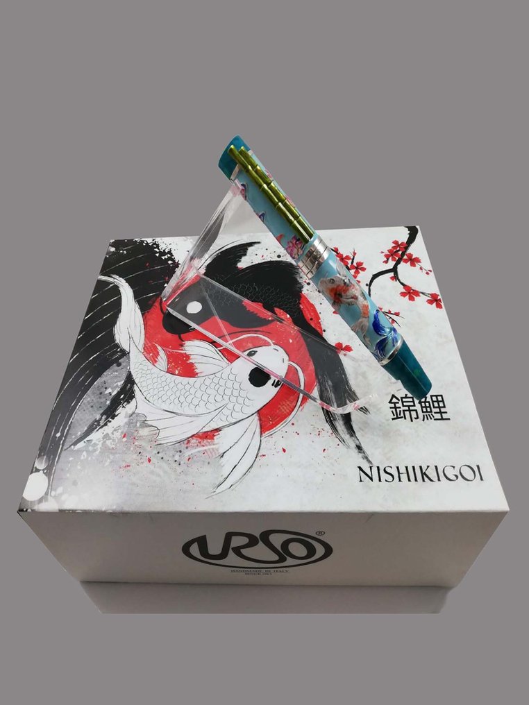 Urso - Fountain pen koi in sterling silver and enamels limited edition - Fyldepen #4.3