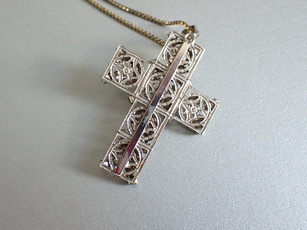 Placat cu argint - Colier cu pandantiv - Art Nouveau Kruis #2.1