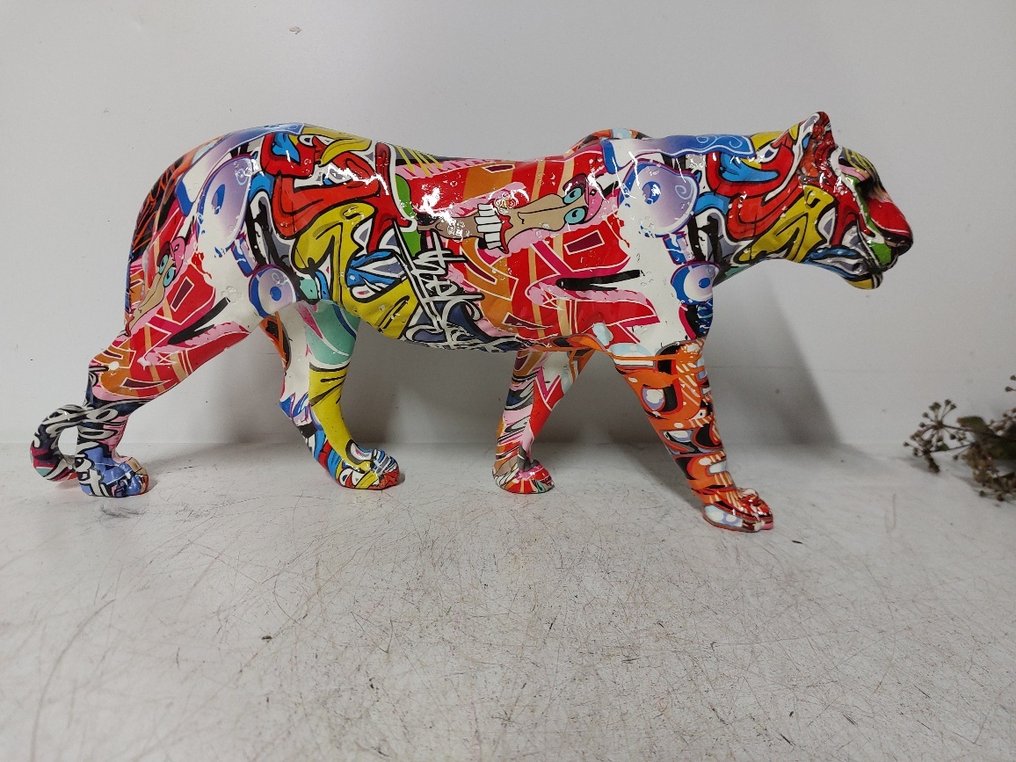 Statue, street Art luipaard - 19 cm - polyresin #2.1