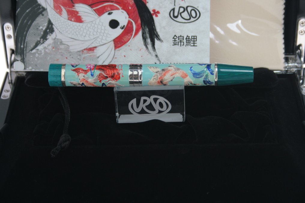 Urso - Fountain pen koi in sterling silver and enamels limited edition - Fyldepen #3.2