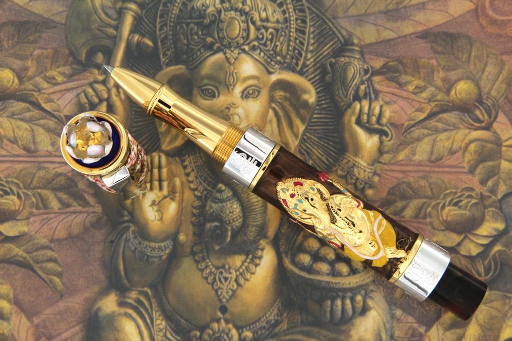 Urso - Roller Lord Ganesha in argento 925 e smalti  in edizione limitata - Rollerball-Stift #4.3