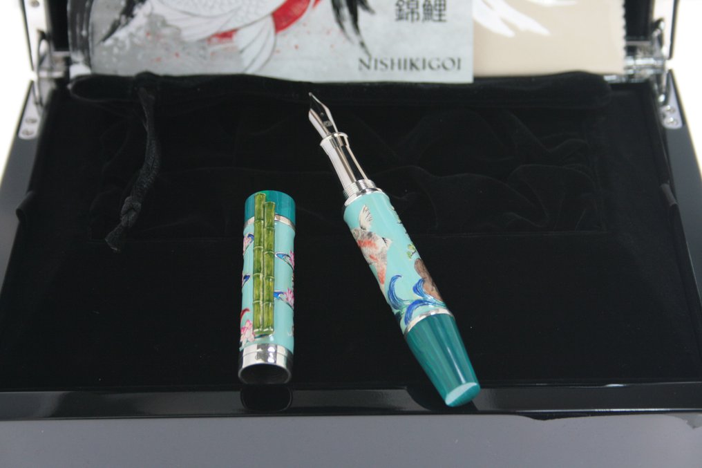 Urso - Fountain pen koi in sterling silver and enamels limited edition - Fyldepen #1.0
