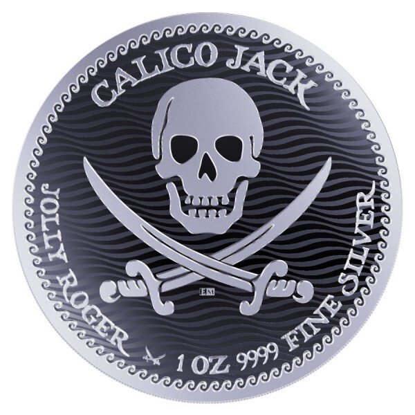 Niue. 10 x 2022 1oz $2 NZD Niue Calico Jack - Jolly Roger Series Silver Coin BU (In Capsule) #1.0