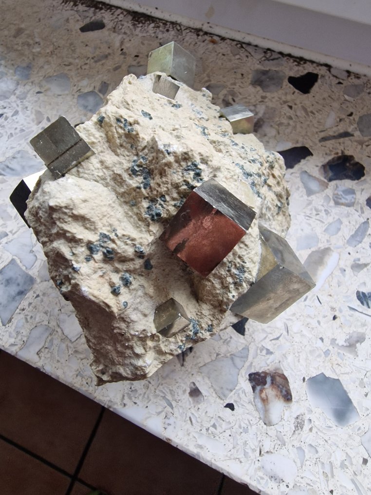 Σιδηροπυρίτης Συλλογή ορυκτών - Ύψος: 10 cm - Πλάτος: 10 cm- 1.2 kg - (1) #1.0