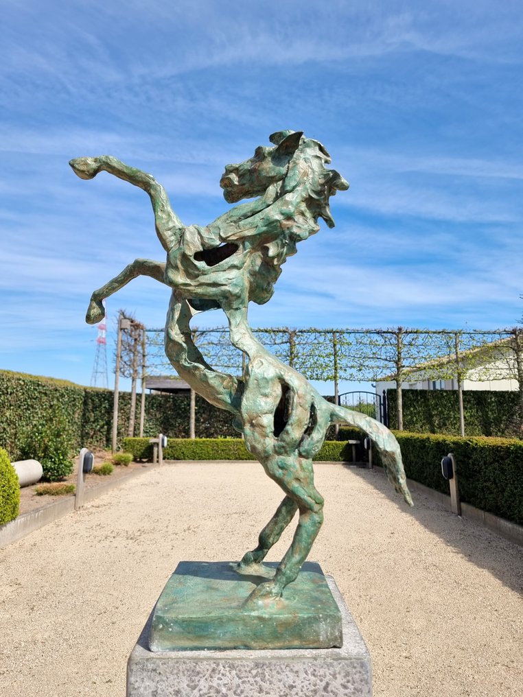 sculptuur, Steigerend paard - 65 cm - Brons #4.3