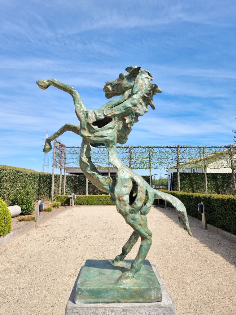 sculptuur, Steigerend paard - 65 cm - Brons #3.2