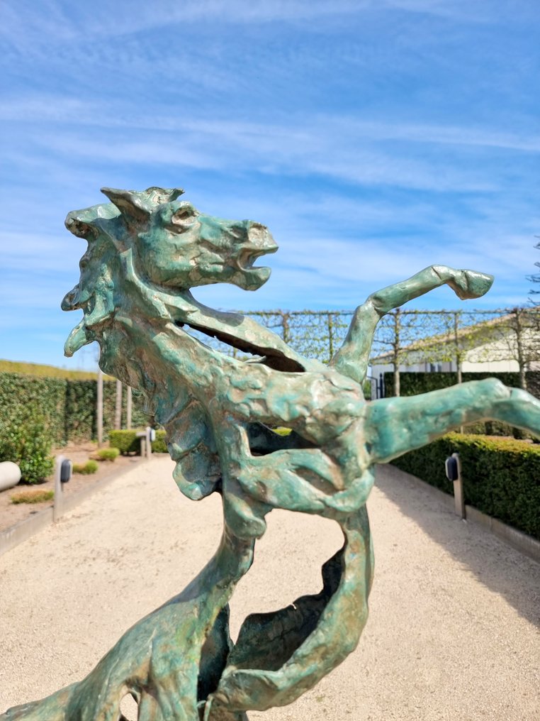 sculptuur, Steigerend paard - 65 cm - Brons #1.0