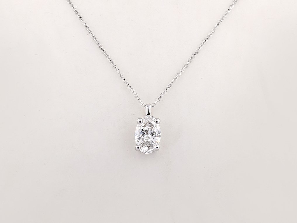 Sem preço de reserva - Colar com pingente - 14 K Ouro branco - 2.04ct. tw. Diamante (Cultivado em laboratório) #1.0