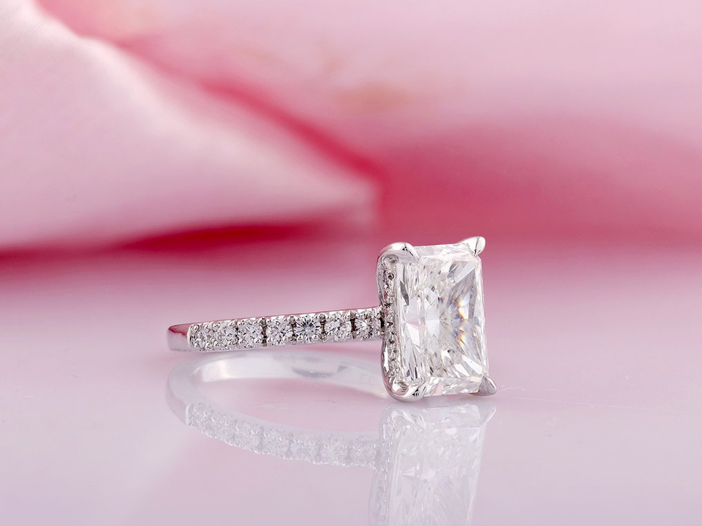 戒指 - 14K包金 白金 -  3.55ct. tw. 钻石 (实验室培育) - 钻石 #1.0