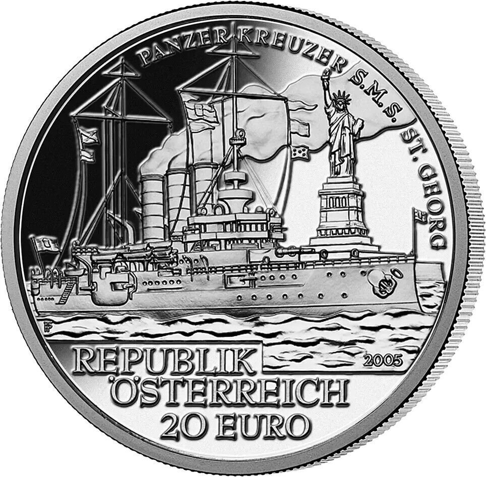 Oostenrijk. 20 Euro 2005 "Panzer Kreuzer SMS St.Georg" Proof  (Zonder minimumprijs) #1.0