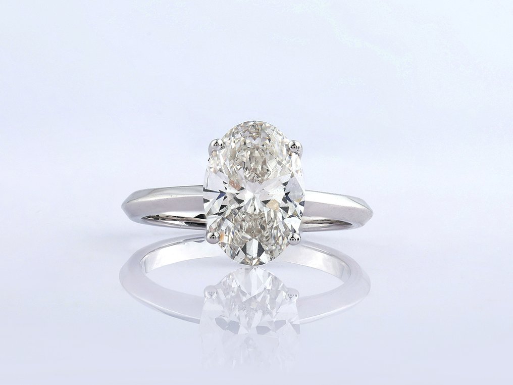 Gyűrű - 14 kt. Fehér arany - 2.86ct. tw. Gyémánt (Laboratóriumban előállított) #1.0