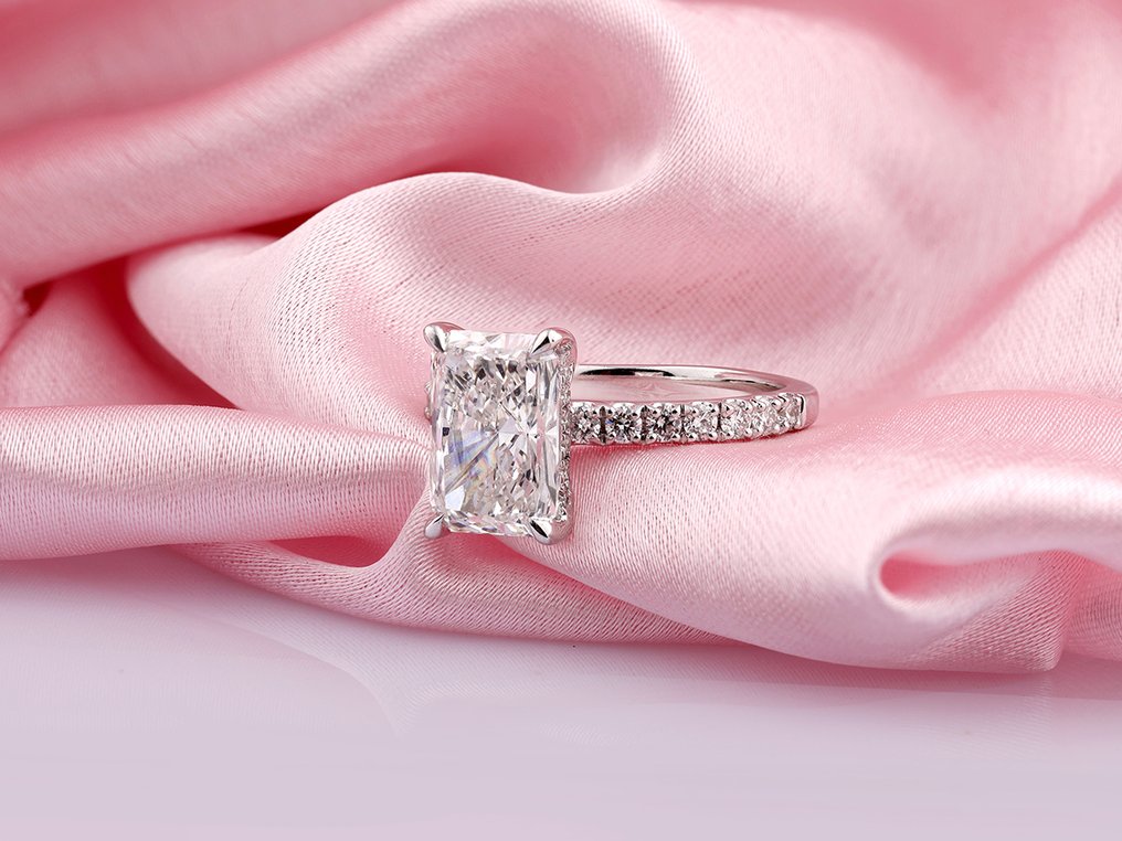 戒指 - 14K包金 白金 -  3.55ct. tw. 钻石 (实验室培育) - 钻石 #2.1