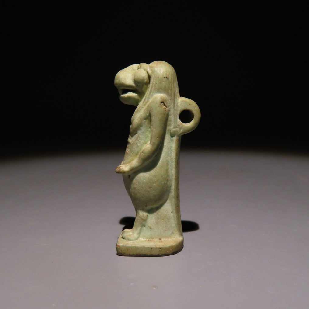 Αρχαία Αιγυπτιακή Faience Φυλαχτό της Θεάς Teoris. Τελευταία Περίοδος, 664 - 332 π.Χ. ύψους 4,2 εκ. #4.3
