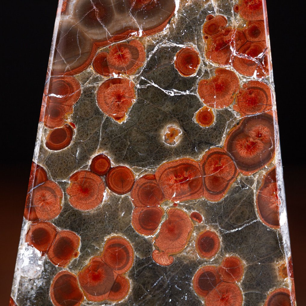 Livlige røde indslag SJÆLDENT!!! Peanut Obsidian Obelisks - Højde: 233 mm - Bredde: 80 mm- 1580 g #1.0