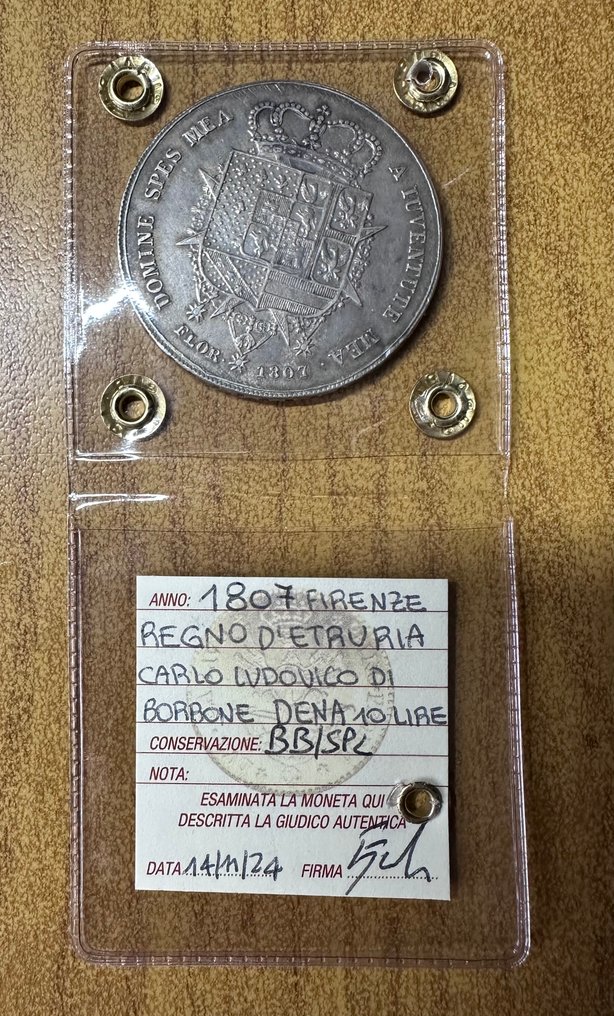 Italia, Regno di Etruria Carlo Ludovico di Borbone. Dena 1807 Firenze #2.1