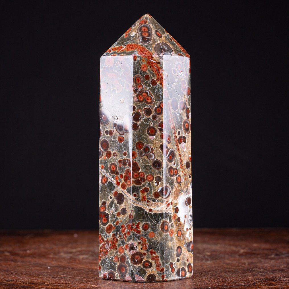 Vibrant Red Inclusions RARE !!! Peanut Obsidian Obelisks - Height: 230 mm - Width: 80 mm- 1447 g #1.0