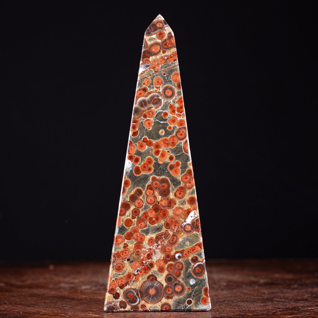 Livlige røde indslag SJÆLDENT!!! Peanut Obsidian Obelisks - Højde: 233 mm - Bredde: 80 mm- 1580 g #3.2