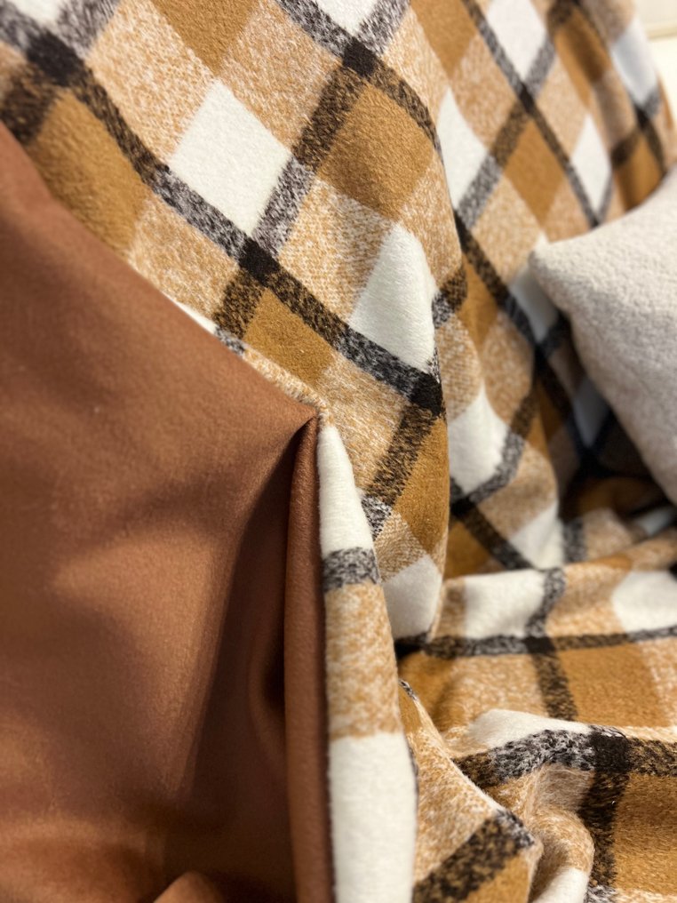 Pull à carreaux vichy en laine et cachemire - Couverture - 150 cm - 120 cm #4.3