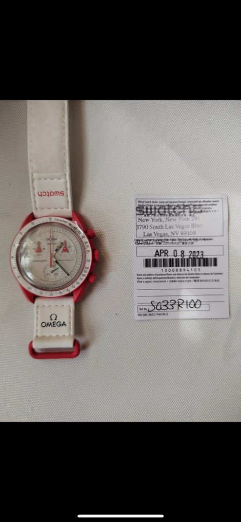 Omega x Swatch - MoonSwatch - Mission to Mars - Ingen mindstepris - SO33R100 - Unisex - 2020+  #1.0