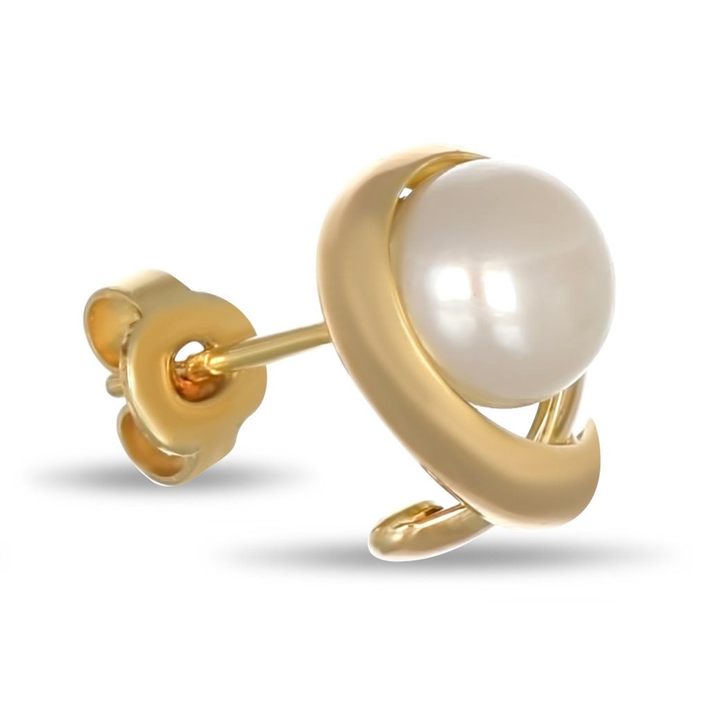 Øreringe - 18 kraat Gulguld - Perle #1.0